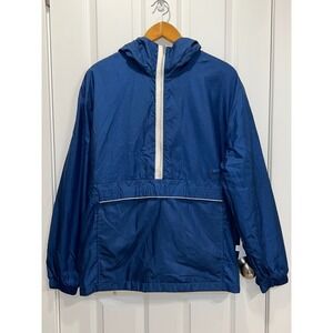 Nike Pullover Essentials Anorak Lined Jacket Sportswear Blue White Size Large